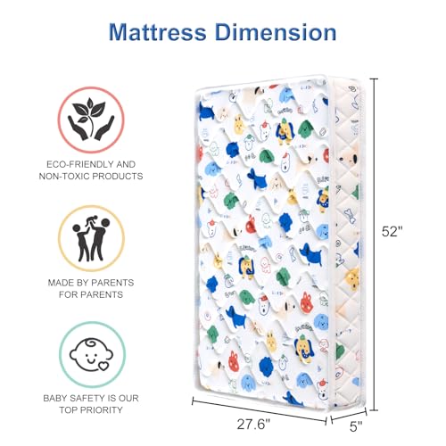 52" x 27.6" x 5" Firm Breathable Hypoallergenic Crib Mattress G1367