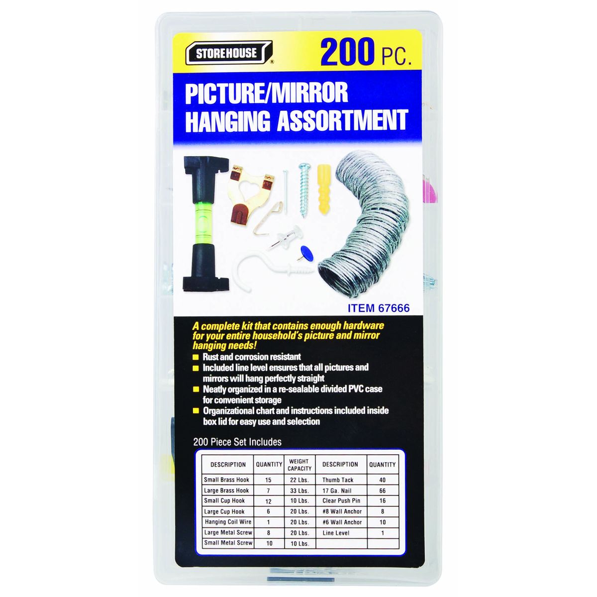 Picture Frame and Mirror Hanging Assortment 200 Piece P4025