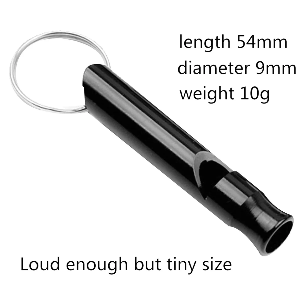 Black Aluminum Whistle 100 Pack with Keychain Q87342