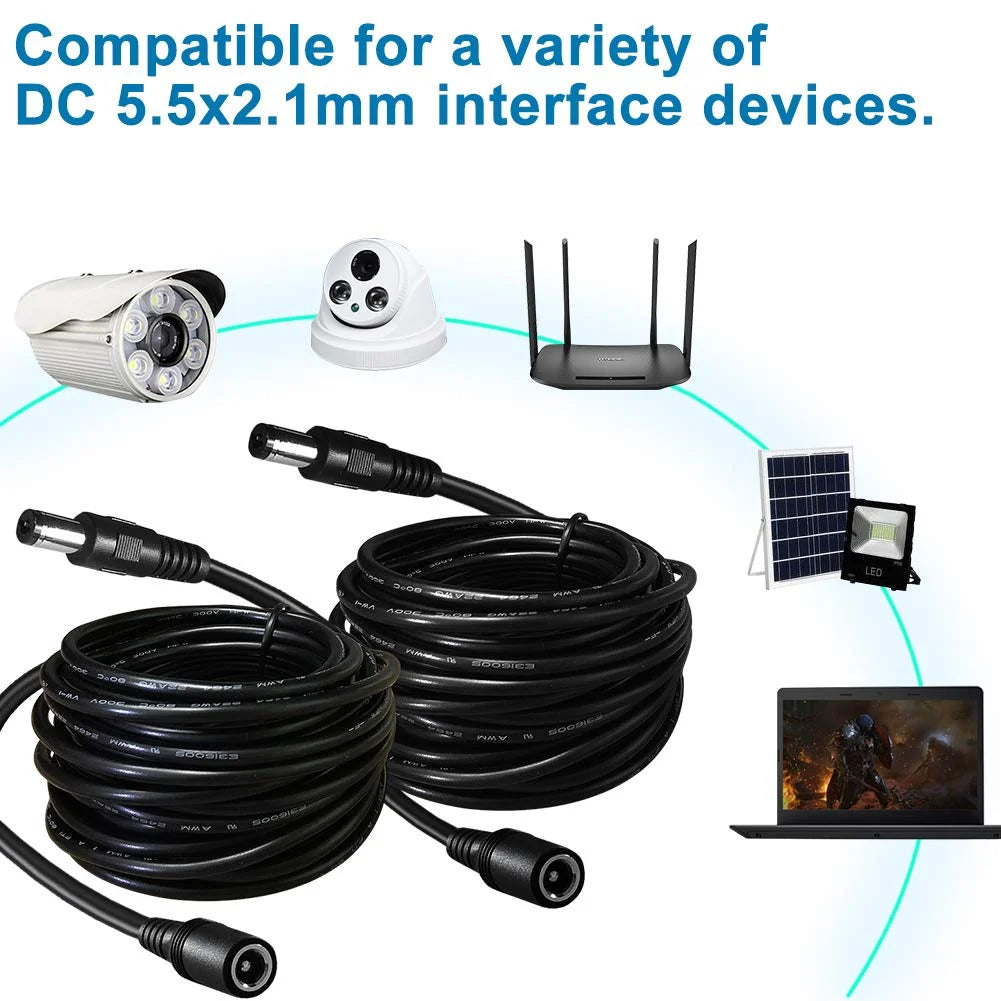 3ft DC Extension Cable 5.5mm x 2.1mm Male to Female Power Cord C966102