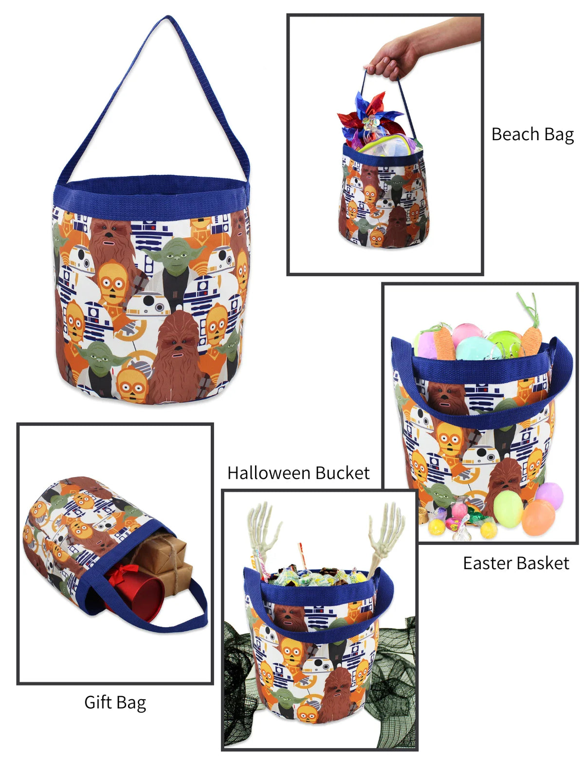 Yoda Nylon Collapsible Toy Storage Tote Bag S7872