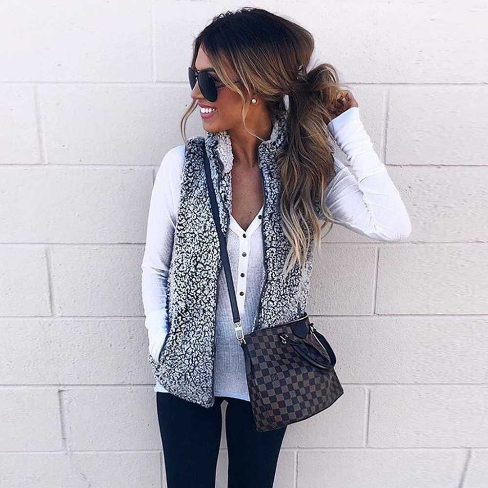 Faux Fur Sherpa Fleece Vest G264428