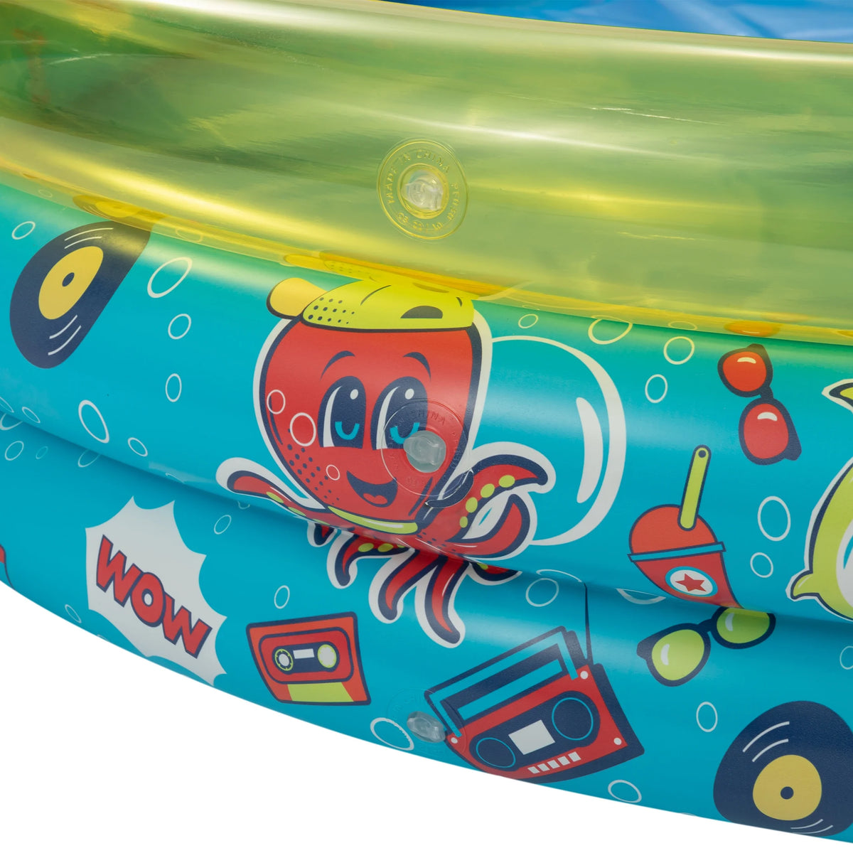 Round Inflatable 3-Ring Kiddie Splash Play Pool Yellow E25179