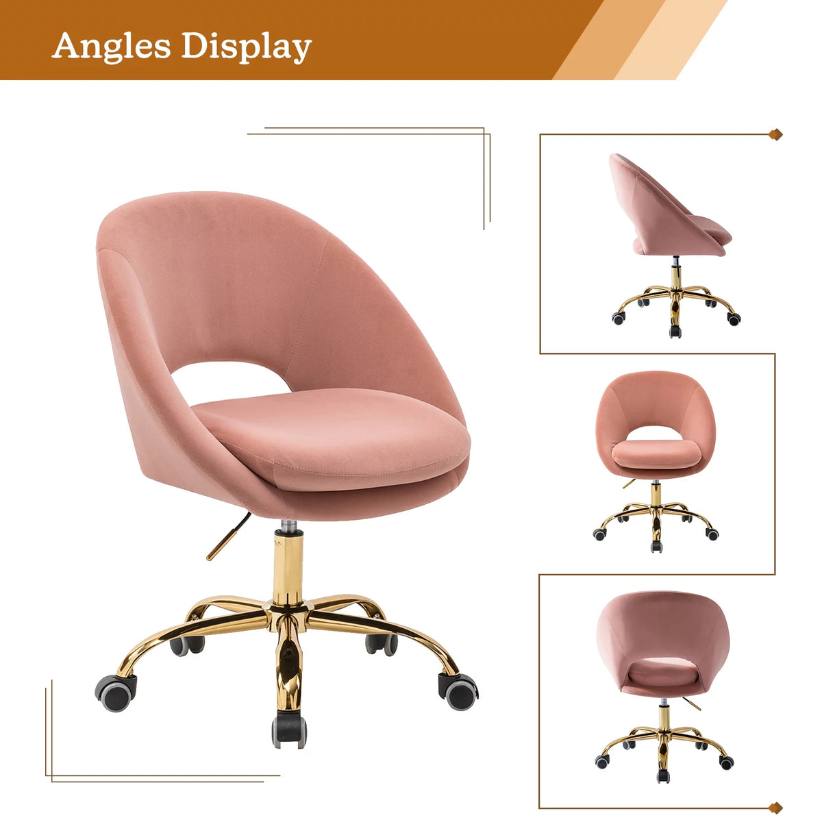 Pink Velvet Swivel Accent Chair R51501