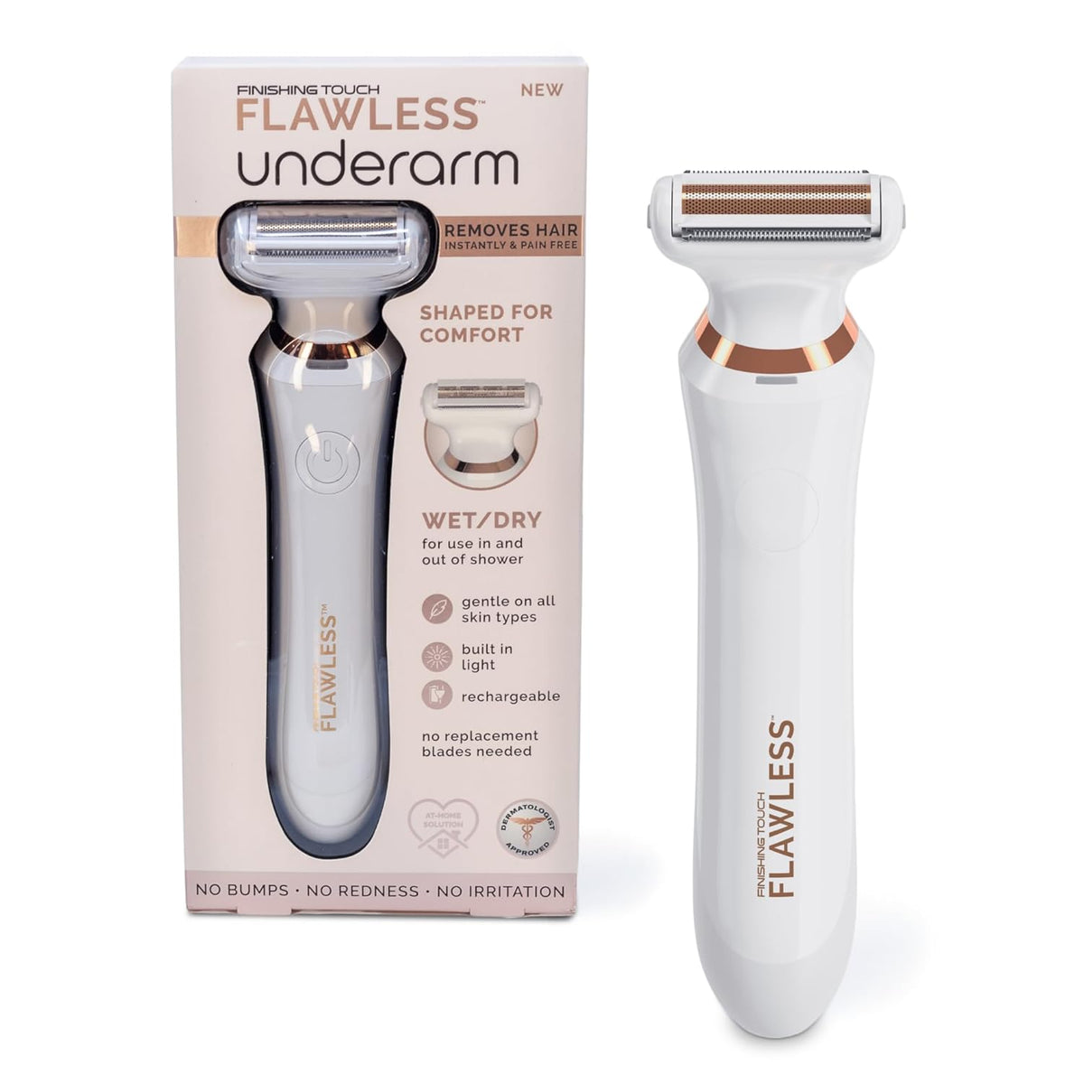 Finishing Touch Flawless Underarm Hair Removal Electric Razor Device, Cordless Groomer M749958