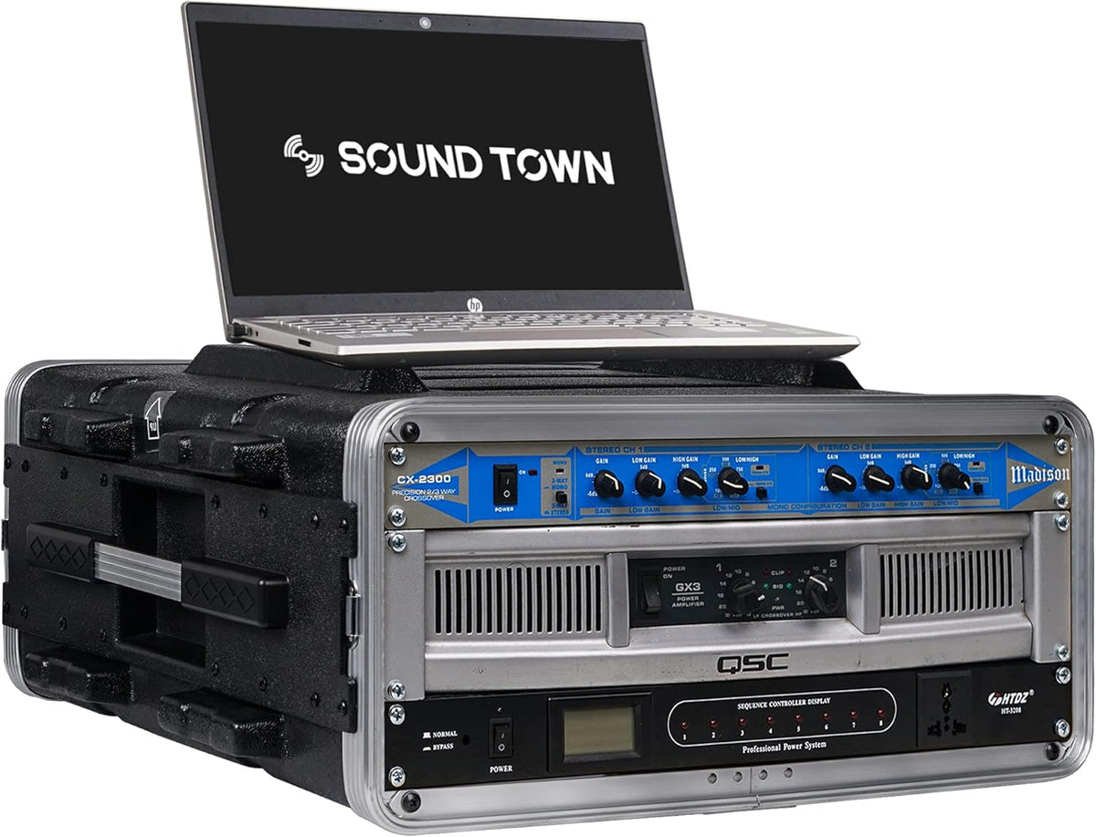 2U PA DJ Rack Case with ABS Construction and Heavy-Duty Latches M119562