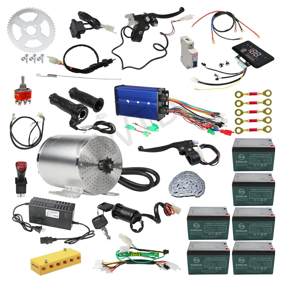 72V 3000W Brushless Motor Kit with LCD Display K145