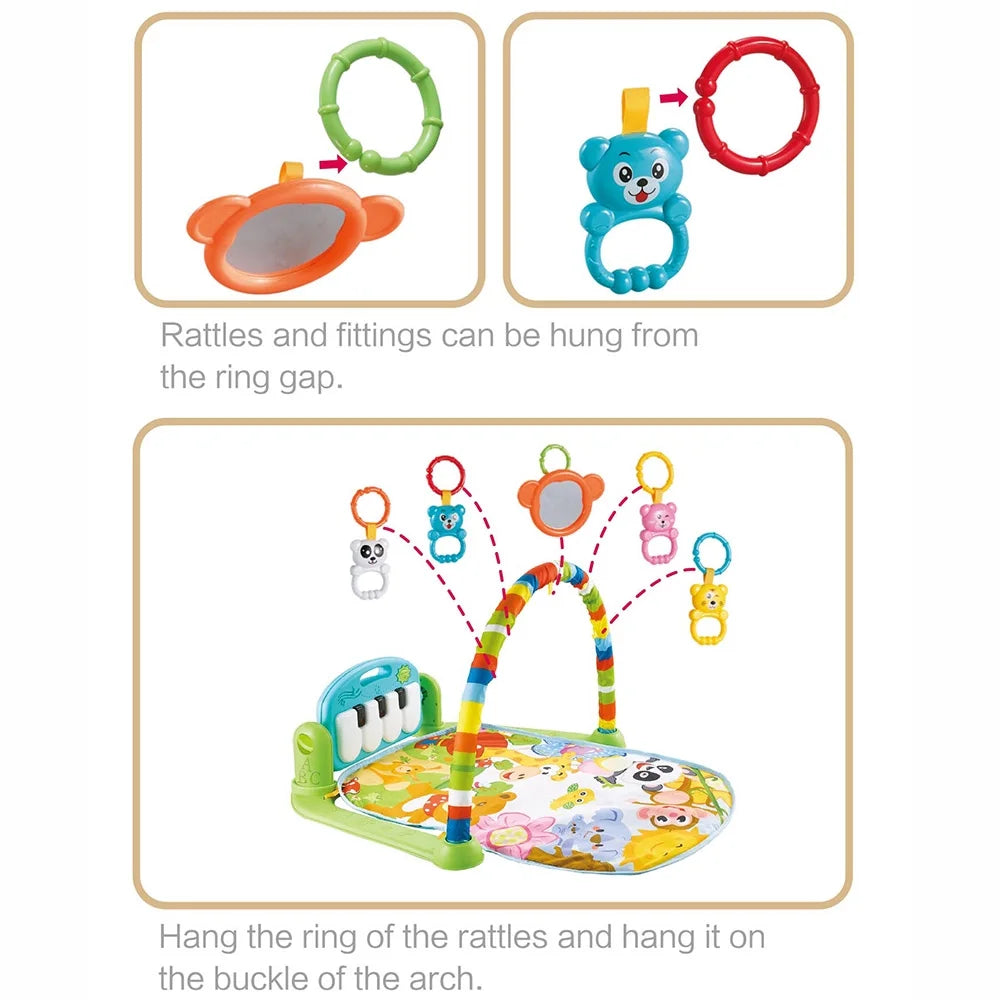 Playmat Kick and Play Piano Gym with Hanging Mirror Y20110