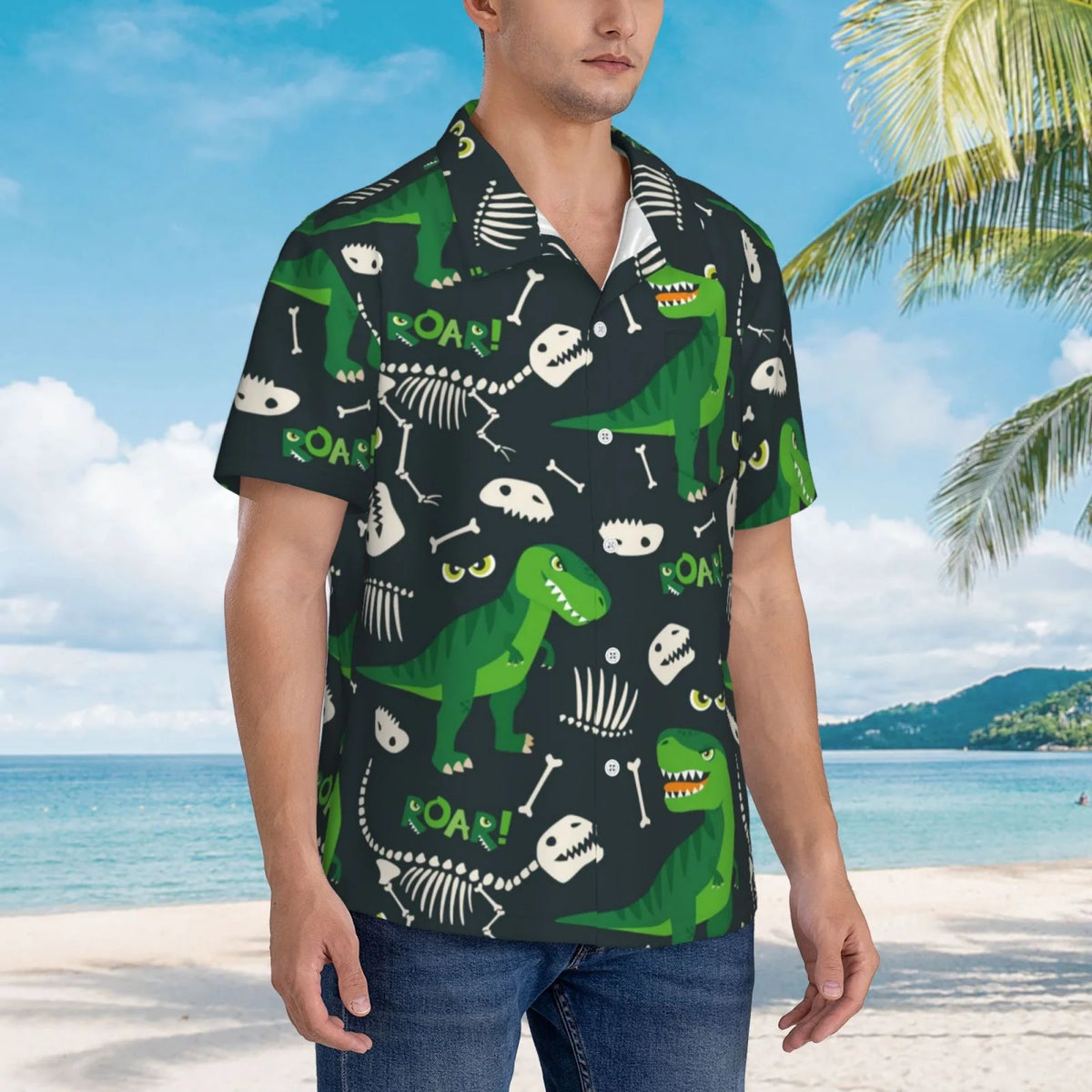 Hawaiian Shirt Men Casual Button Down Short Sleeve B689003