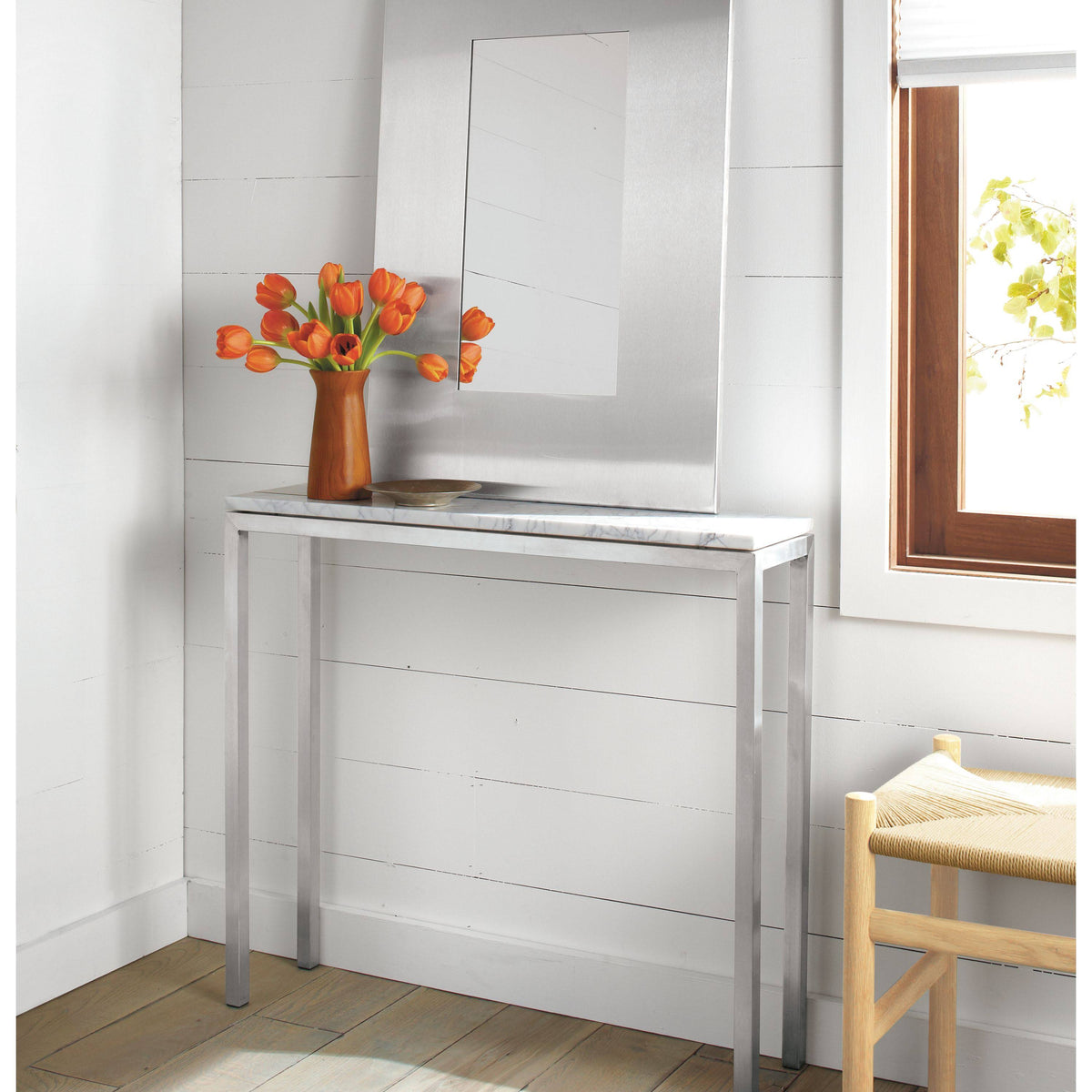 Grey Console Table with Quartz Top O341832