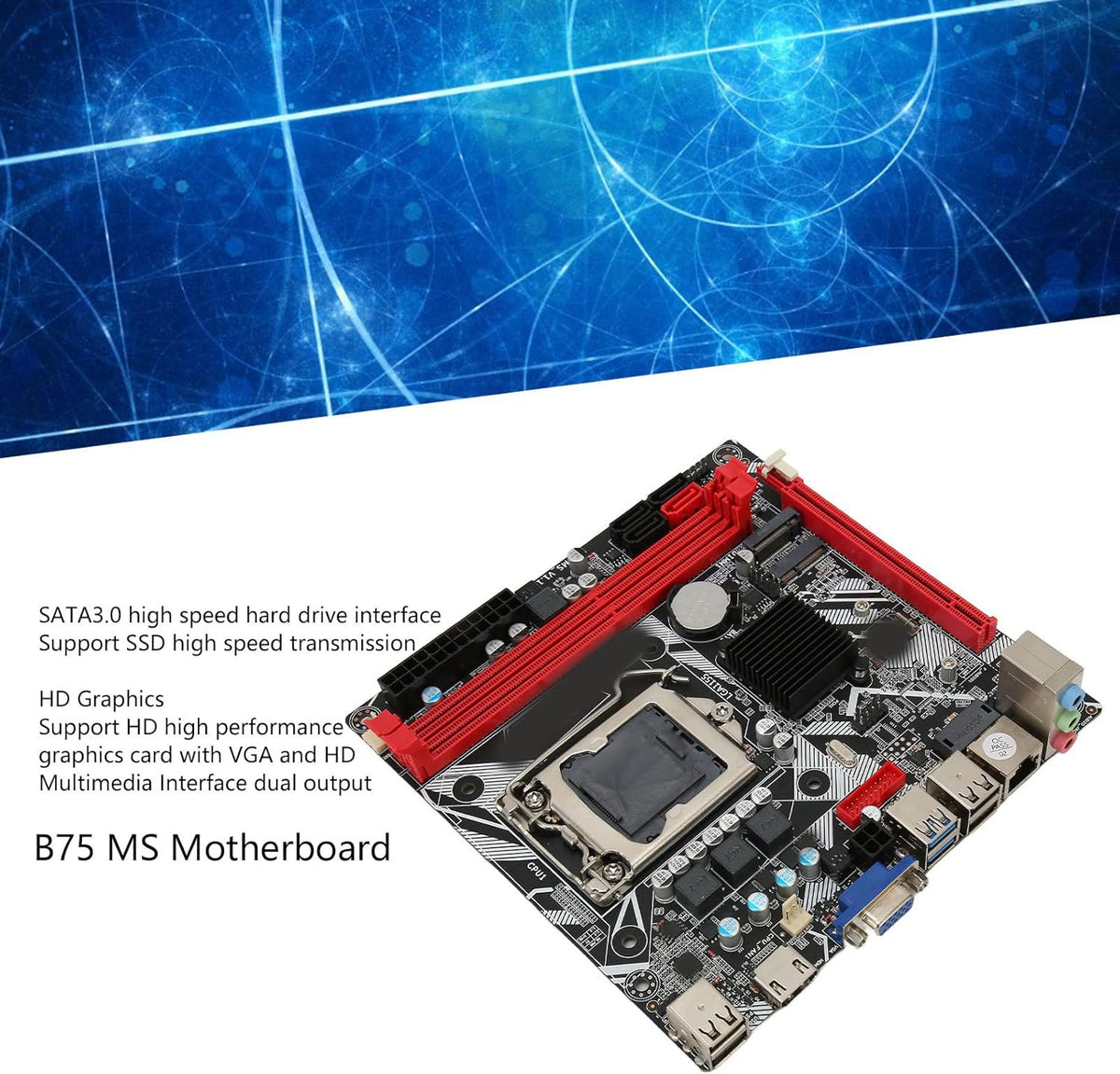 MS Gaming Motherboard, DDR3 Mini ATX, PCI E 16X, Dual USB 3.0, NVME M.2, WiFi M.2 K752