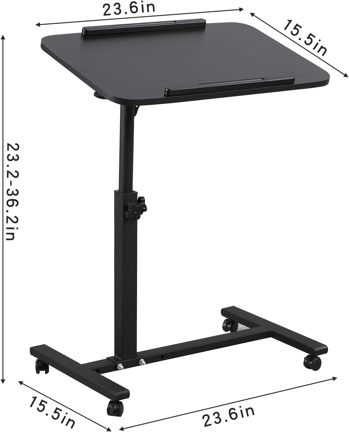 Adjustable Overbed Bedside Table with Wheels K241051