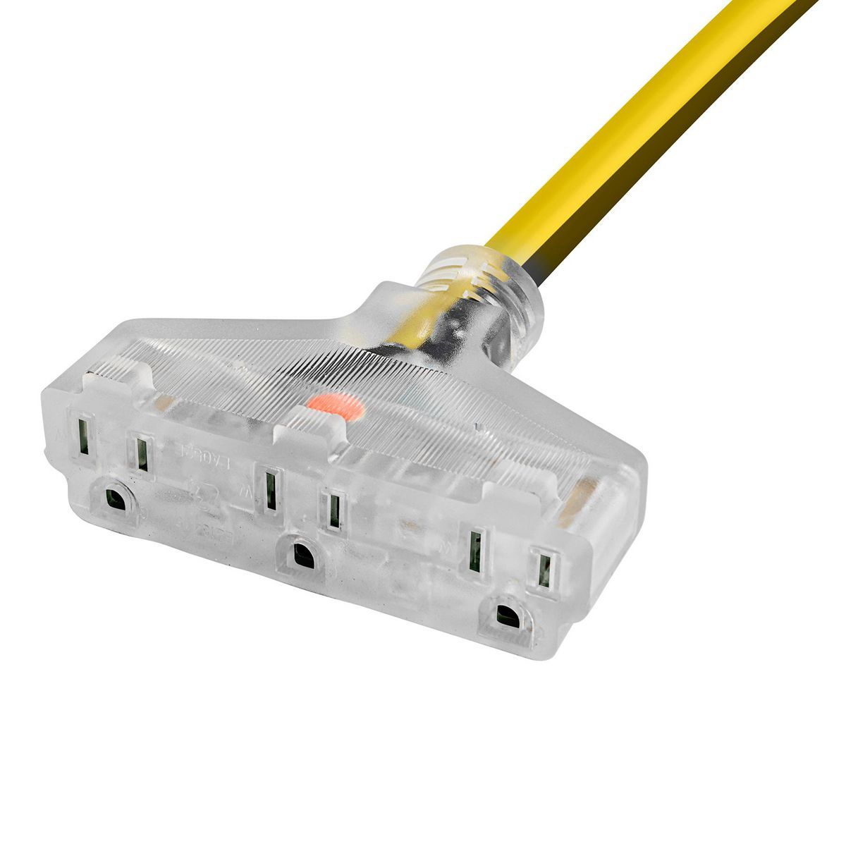 50 ft. 12/3 Gauge Multiple Outlet Extension Cord with Indicator Light, Yellow, Black J380485
