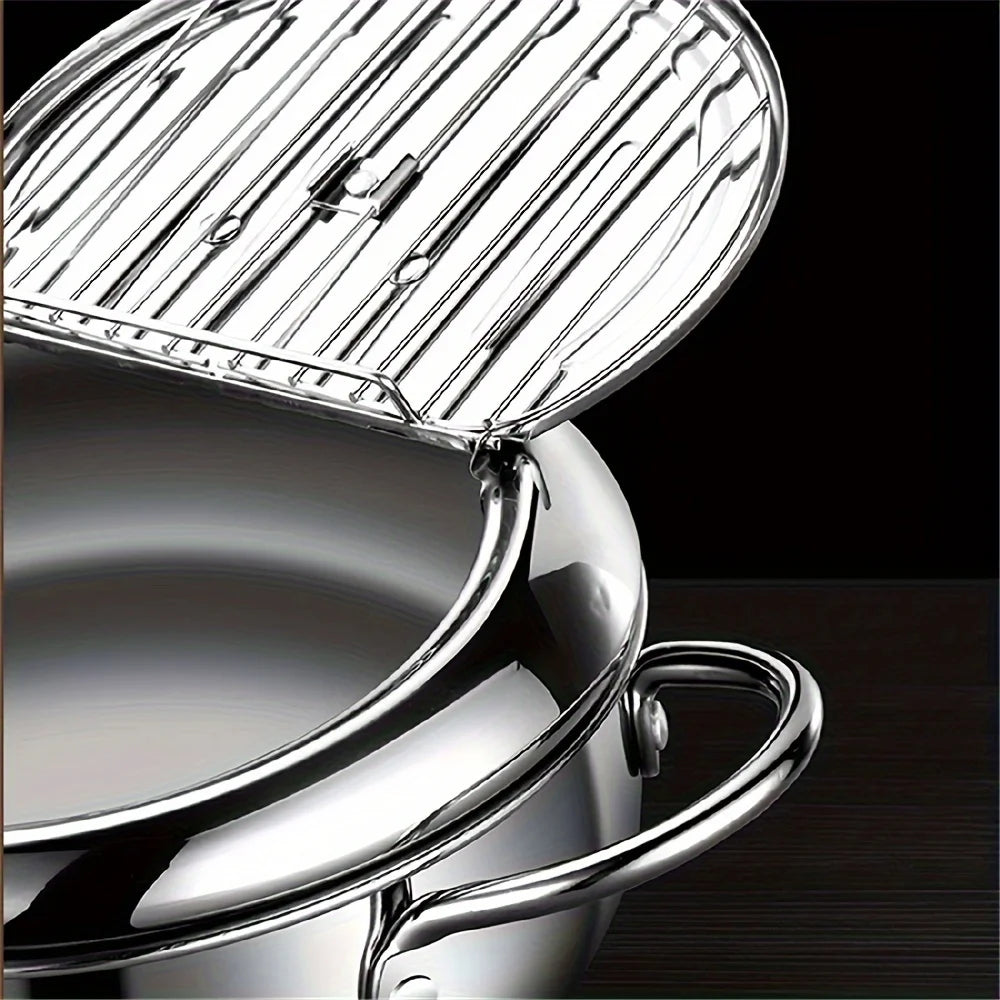 Stainless Steel Deep Fryer with Temperature Control and Lid T9111