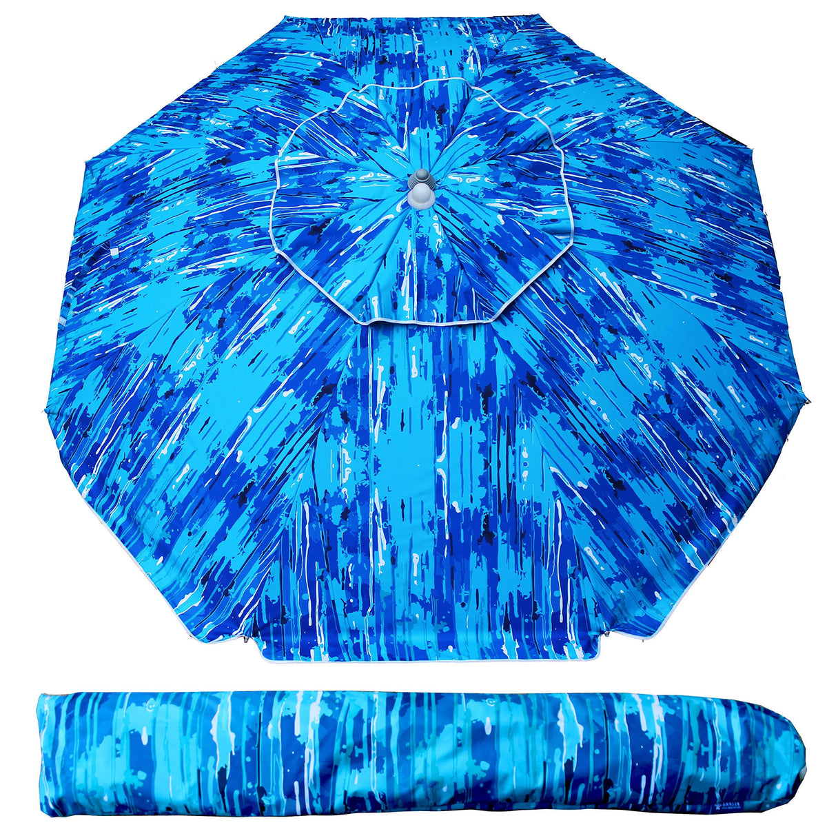 6.5ft Portable UV 50+ Beach Umbrella with Push Button Tilt and Carry Bag L301