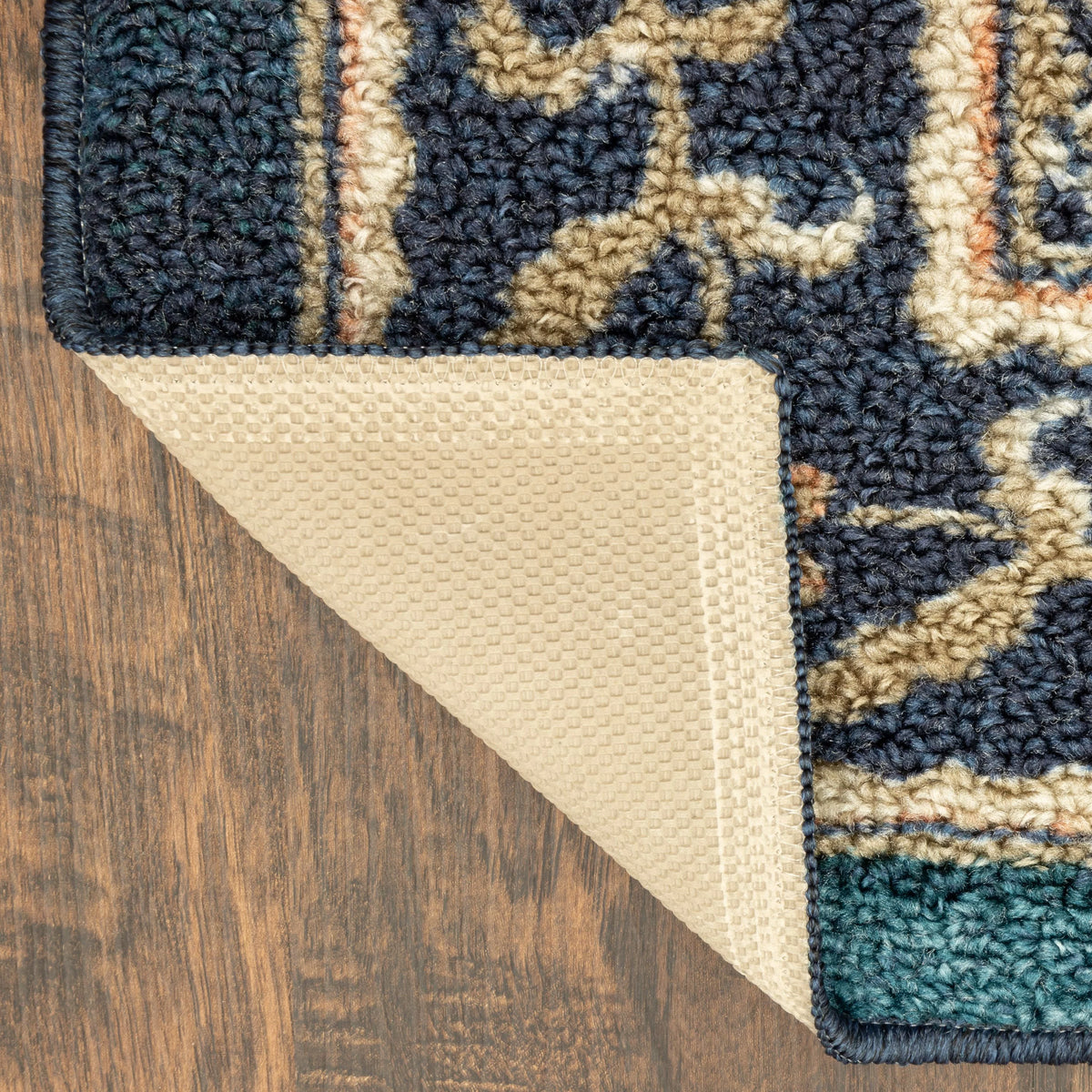 Teal Blue Print Indoor Area Rug, 7' x 10' N775
