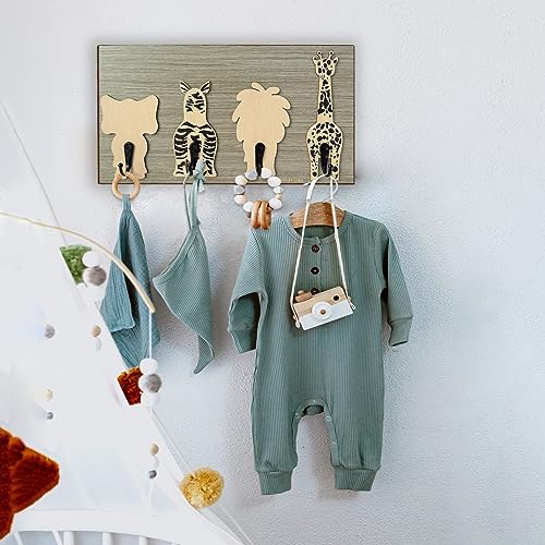 Tiger Wooden Animal Coat Rack Wall Hooks A78197