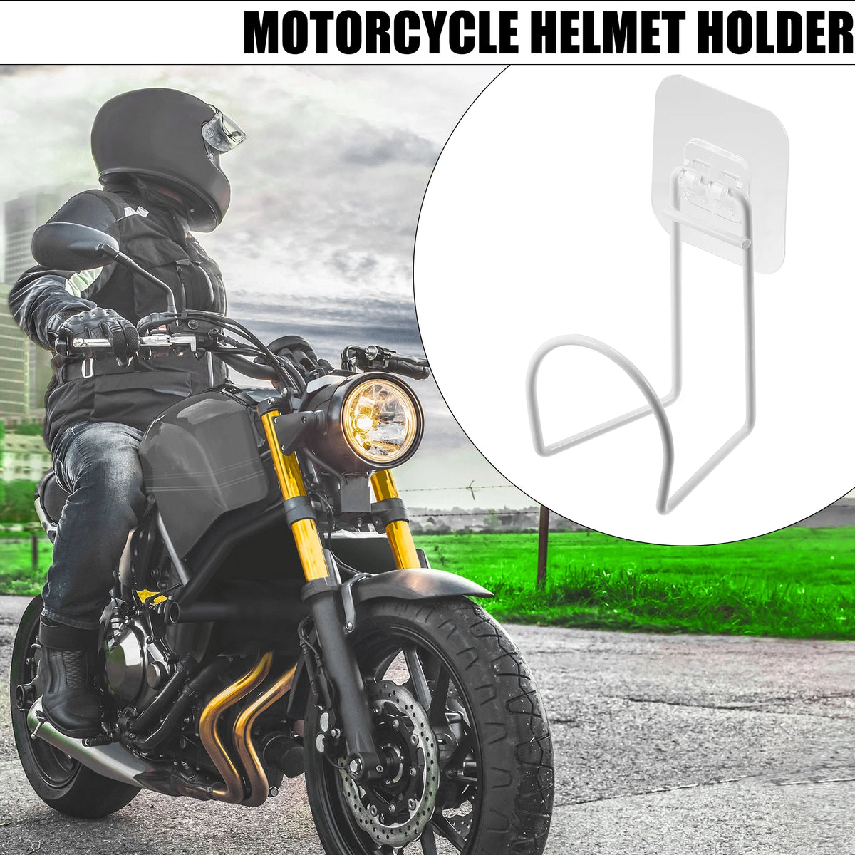 4pcs White Wall Mounted Motorcycle Helmet Rack I389