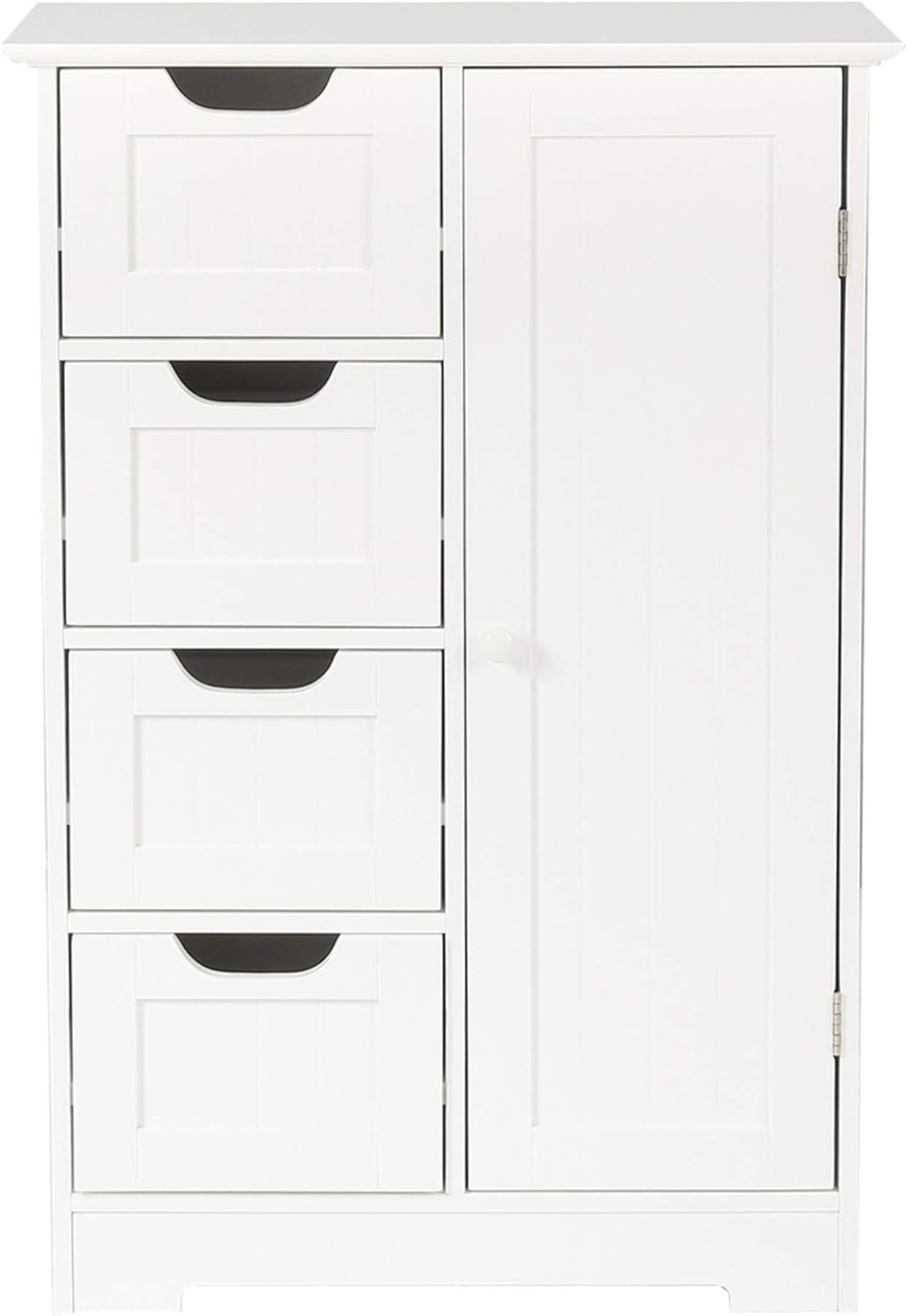 White 4 Drawer Wood Bathroom Floor Storage Cabinet S354359