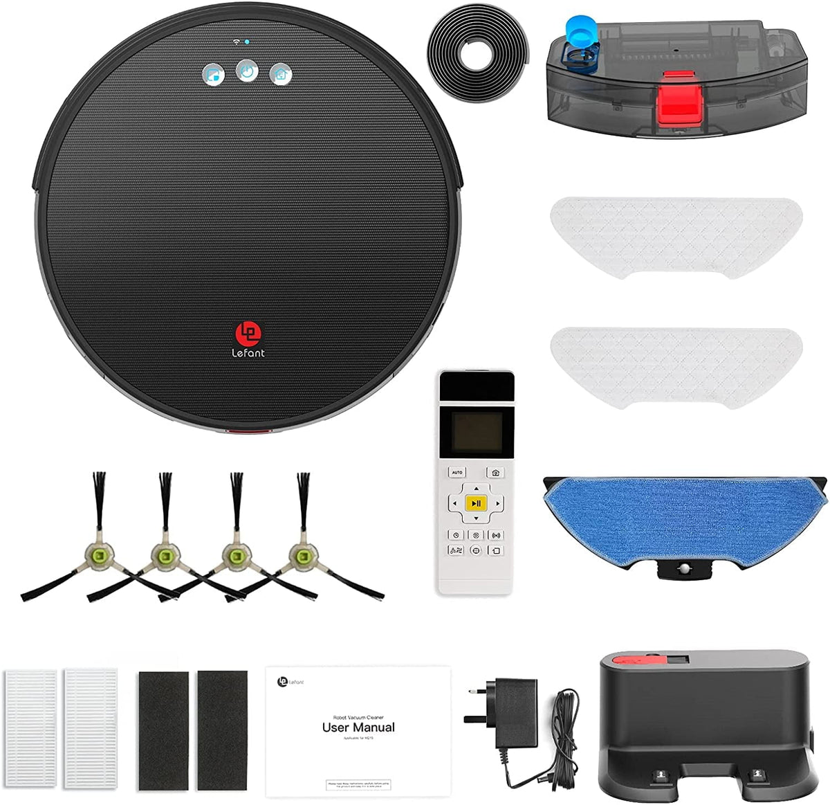 Robot Vacuum Cleaner and Mop, 160ml Water Tank, 3-in-1 V15260