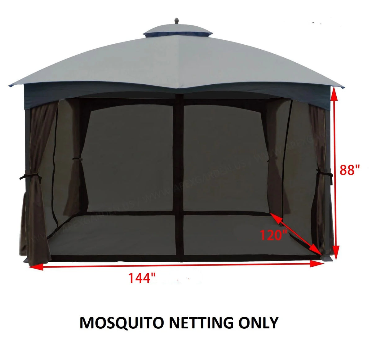 10' x 12' Gazebo Replacement Mosquito Netting T113
