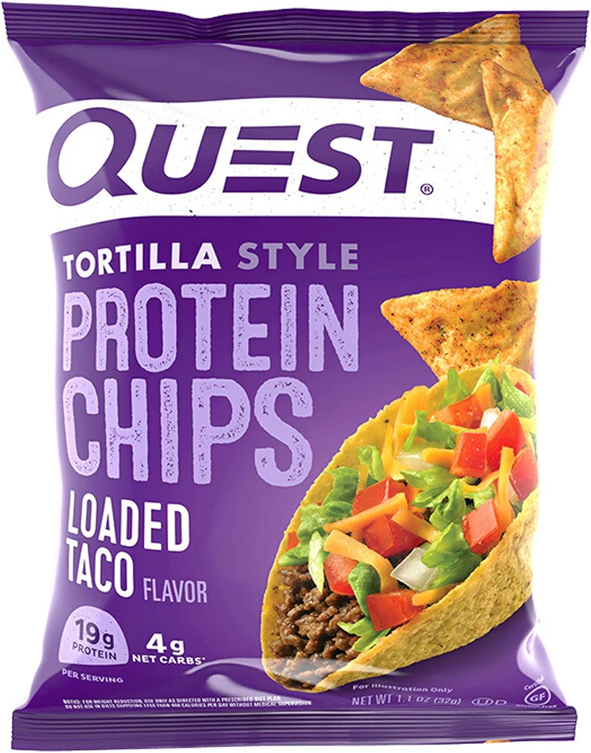 Cheddar & Sour Cream and Loaded Taco Flavors Protein Chips, 1.1 Ounce (Packs of 12) E242