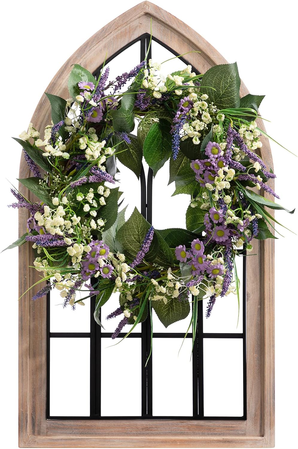 Arched Wood and Metal Rustic Window Frame V896