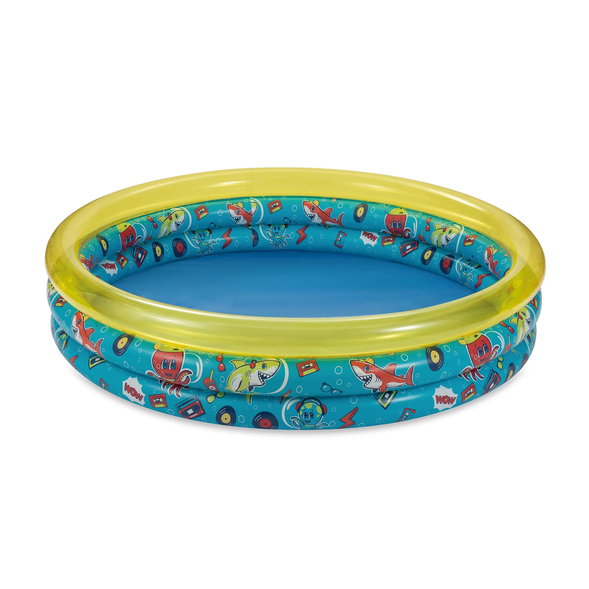 Round Inflatable 3-Ring Kiddie Splash Play Pool Yellow E25179