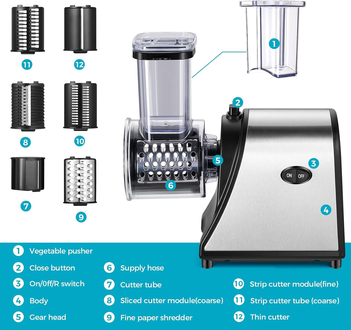 250W Electric Cheese Grater Slicer Shredder I27378