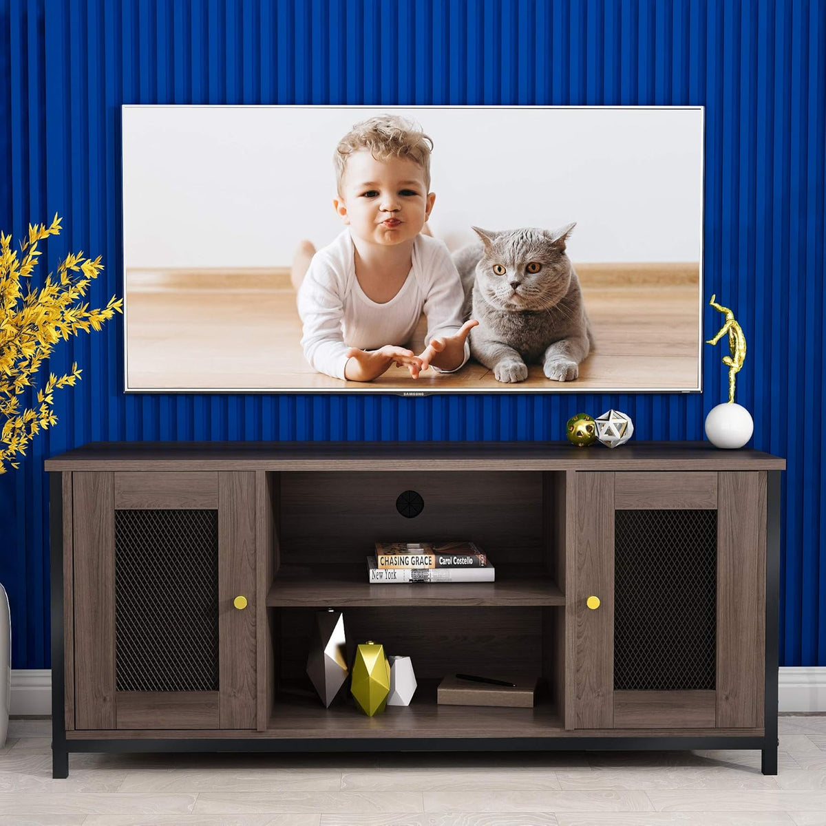 46 inch Entertainment Center Stand with Storage X610138
