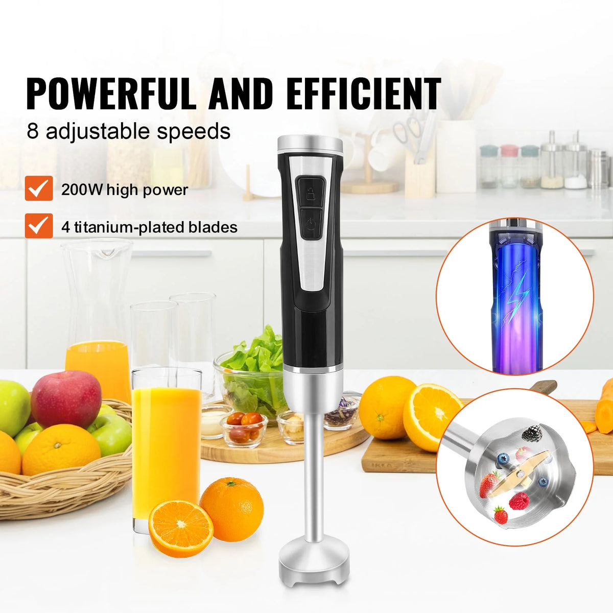 Commercial Immersion Blender 200W 8-Speed P99031