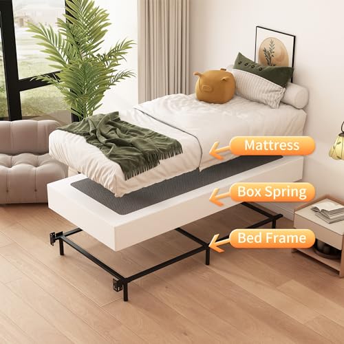 Black 9 Inch Metal Queen Box Spring with Fabric Cover Q31063