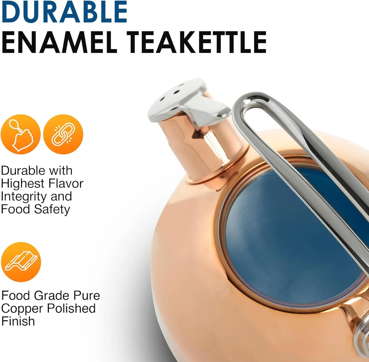 1.8 QT Food Grade Pure Copper Teakettle I64093