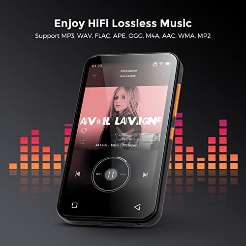 72GB MP3 Player with Bluetooth, 4.0" Full Touchscreen, Speaker, Voice Recorder, E-Book, Blue Y371