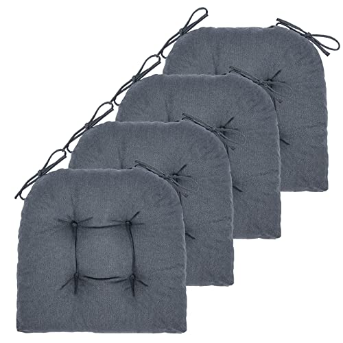 4 Pack Bordeaux Red Chair Cushions with Ties H28390