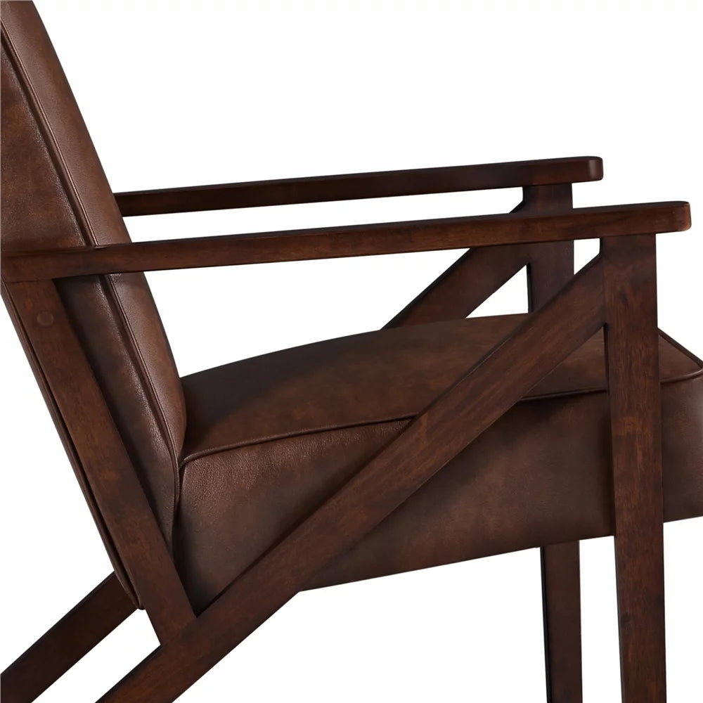 Dark Brown Faux Leather Armchair Q663