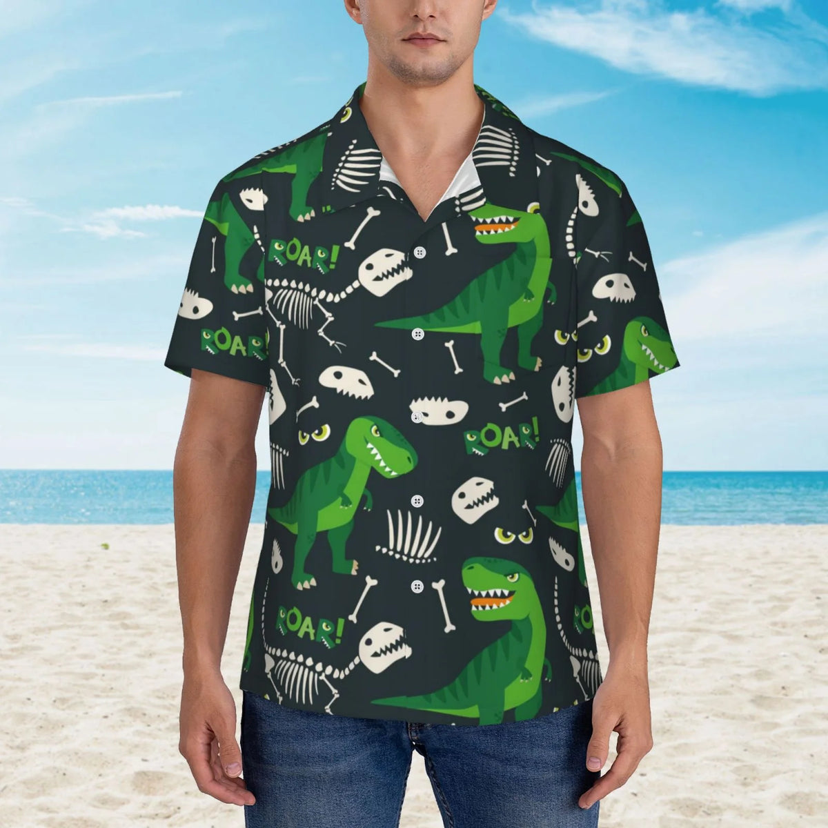 Hawaiian Shirt Men Casual Button Down Short Sleeve B689003
