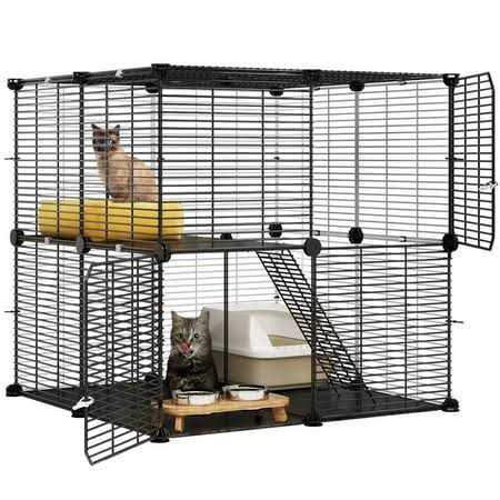 2-Tier Indoor Cat Cage Pet Playpen Y99519