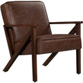 Dark Brown Faux Leather Armchair Q663
