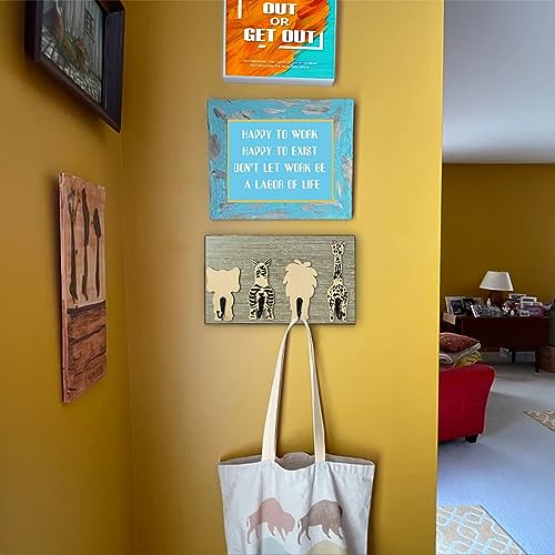 Tiger Wooden Animal Coat Rack Wall Hooks A78197