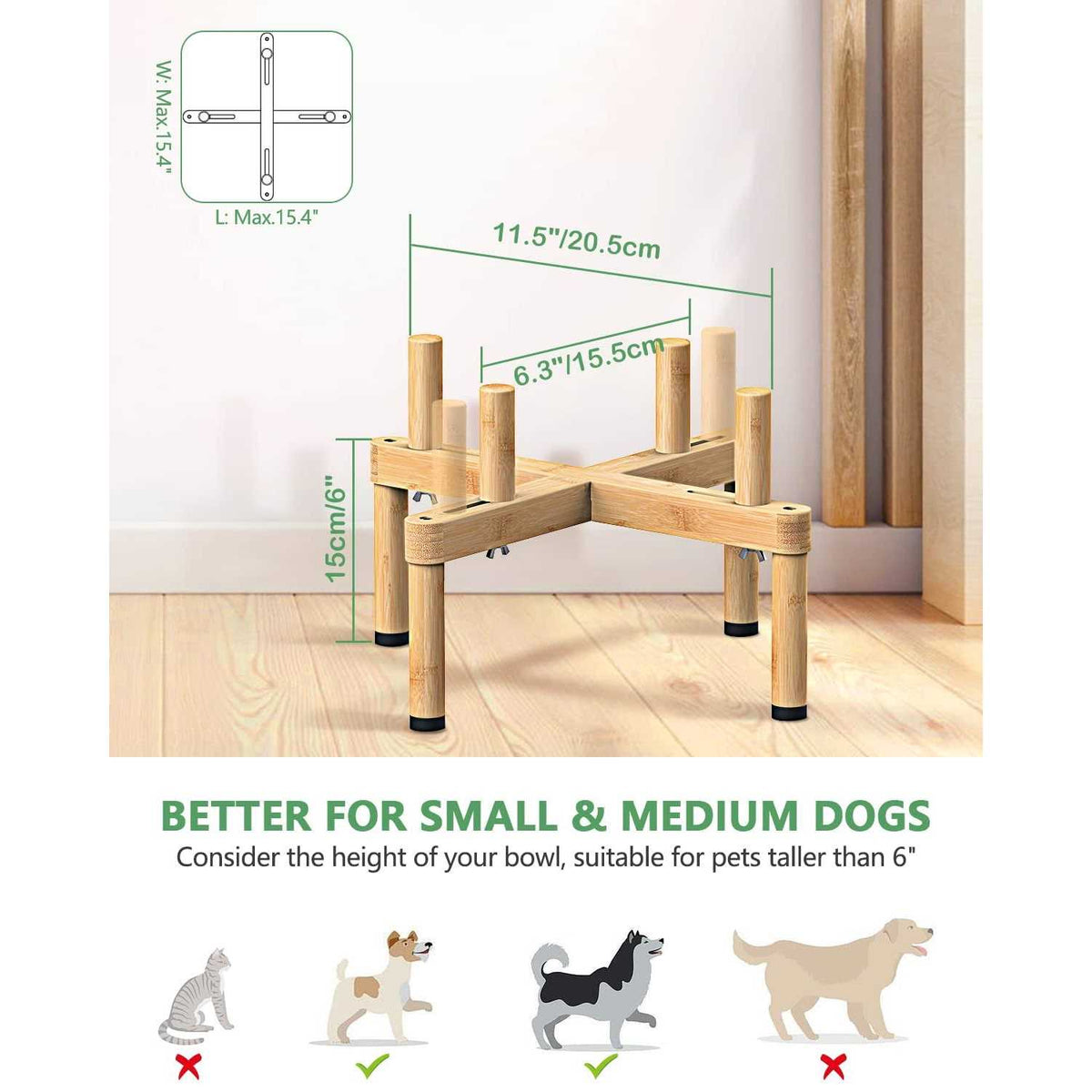 Adjustable Elevated Dog Bowl Stand G726158
