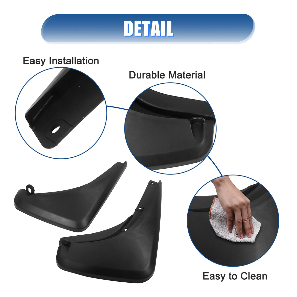 Black Mud Flap Fender Set for Jeep Renegade with Screws S99624
