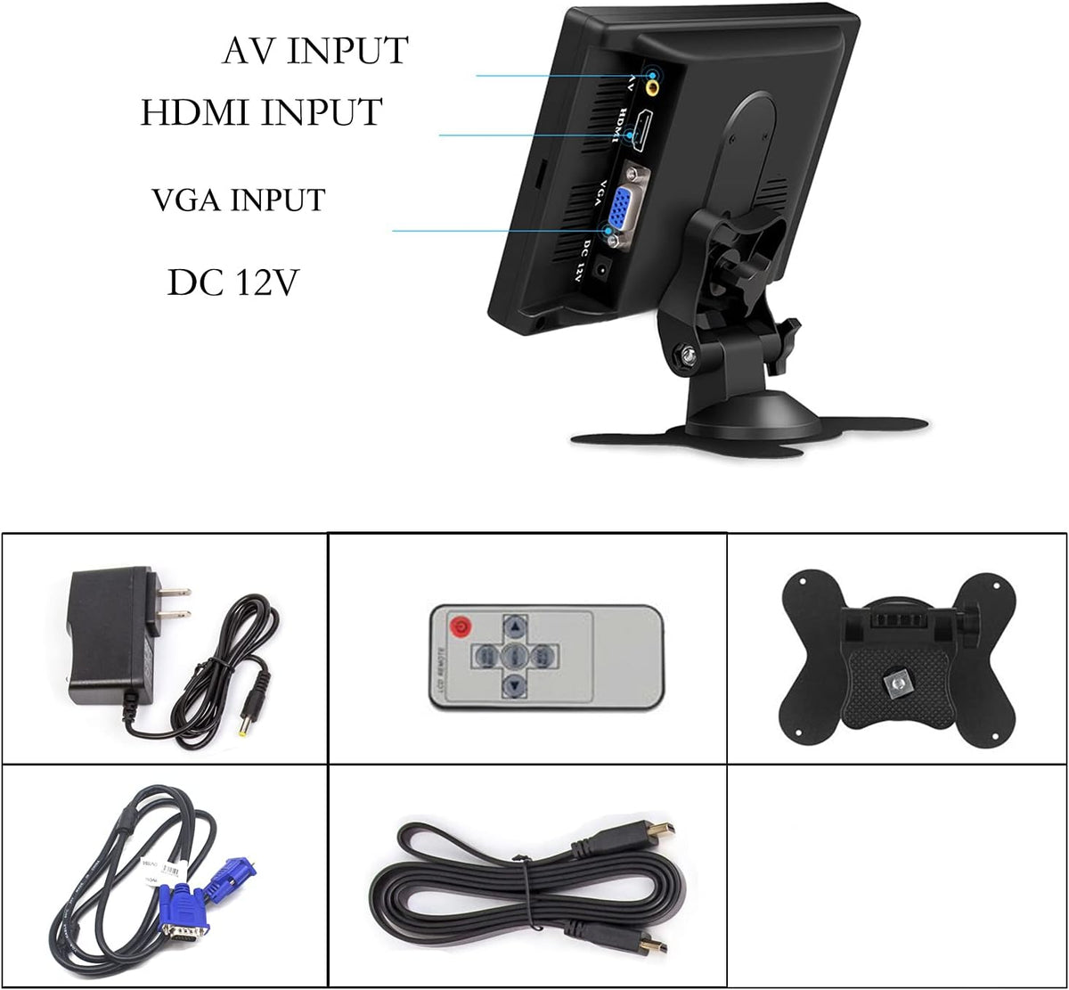 7 inch Portable HDMI Monitor 1080P with Speakers O726