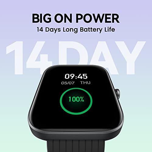 Black Smart Watch with 1.69 inch Display, 14-Day Battery Life, Blood Oxygen Heart Rate Monitor F228