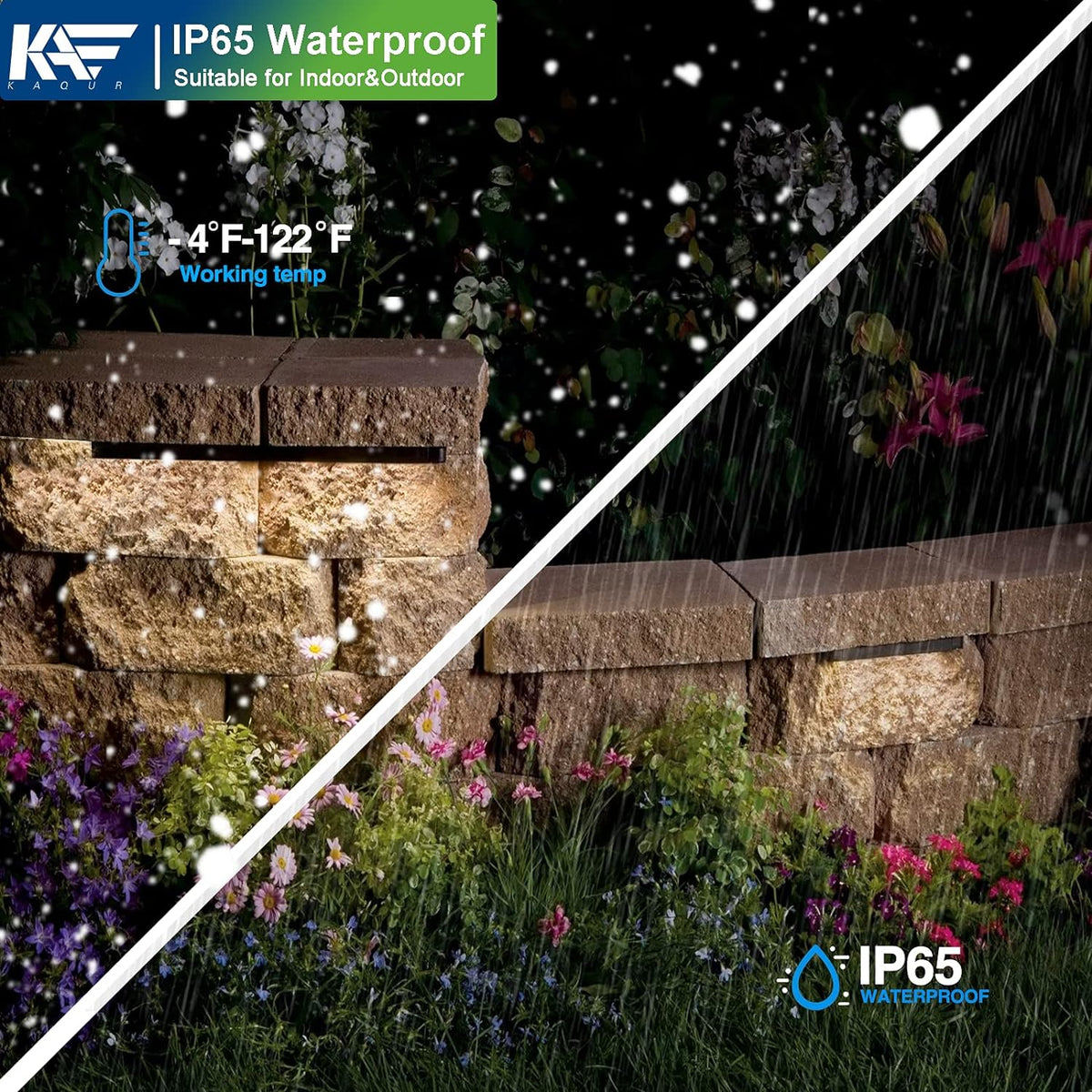 7 Inch 1.8W LED Paver Light, 12V Low Voltage Landscape Light, IP65, 2700K, 8-Pack A39345