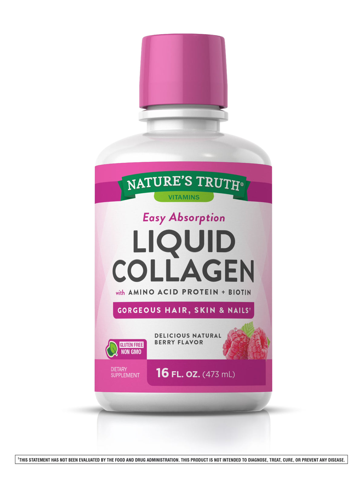 Liquid Collagen Supplement, 16 oz, Natural Berry Flavor O610