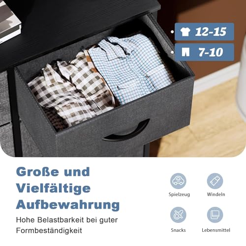 Black 6 Fabric Drawer TV Stand U315593