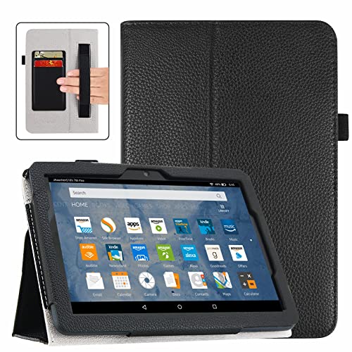 Black Folio Leather Case for Fire HD 8/8 Plus Tablet M3239