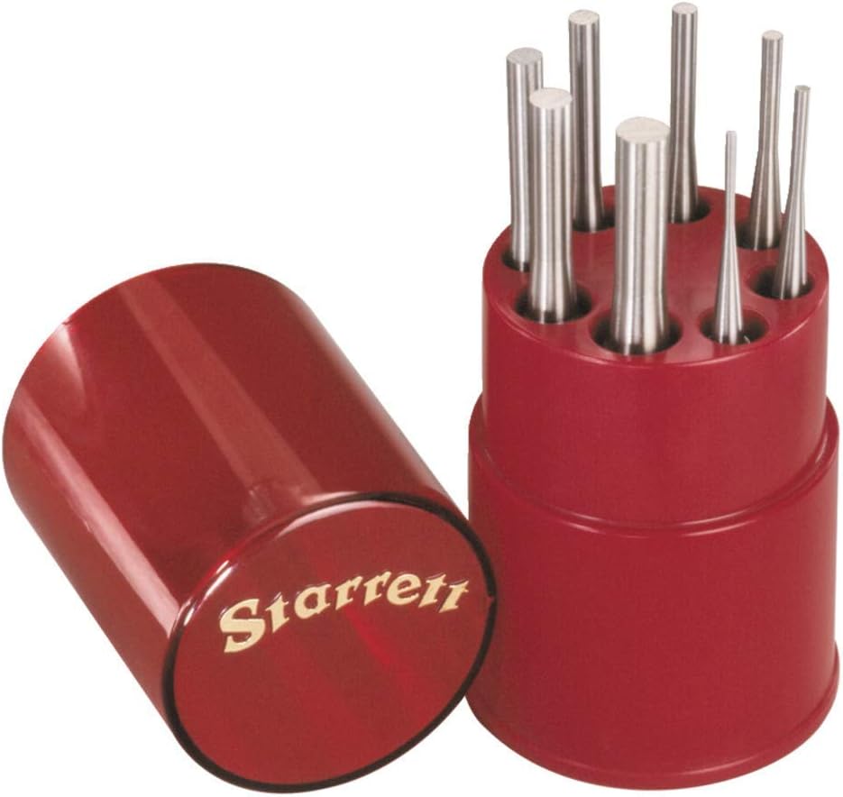 8 Piece Drive Pin Punch Set Hardened Steel Plastic Storage Case D98947