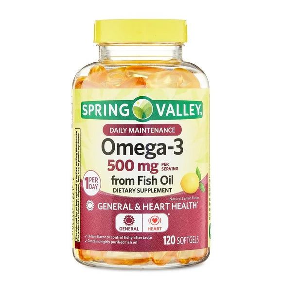 500 mg 120 Count Omega-3 Fish Oil Softgels R58732